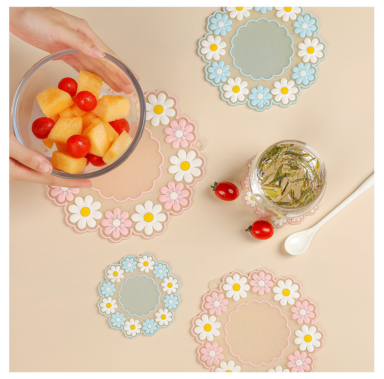 Creative household silicone heat insulation pads, pvc flower table MATS, high-temperature resistant and anti-slip pot MATS, bowl MATS and cup MATS in stock pic 10