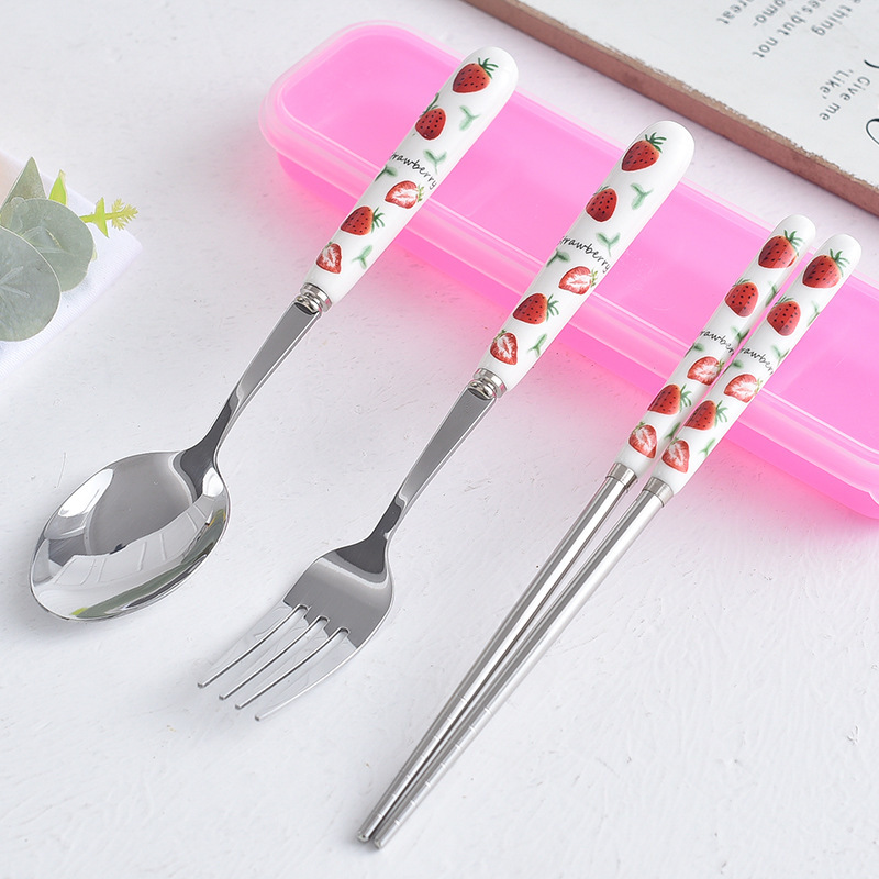 Portable ceramic stainless steel tableware pic 3