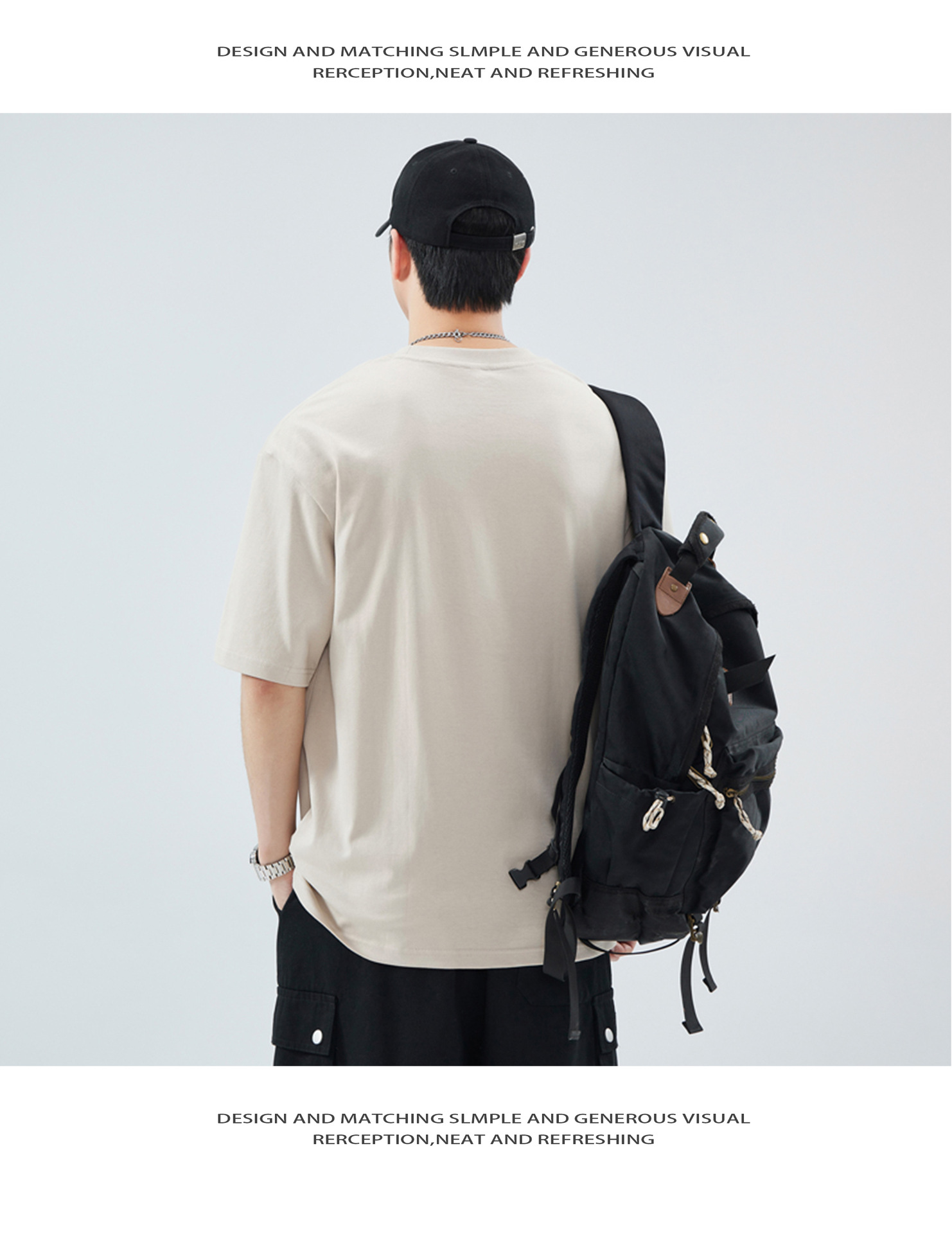 Japanese pure cotton patchwork pocket short-sleeved T-shirt for men, a summer heavyweight fashion brand, ins loose, casual and versatile T-shirt top pic 6