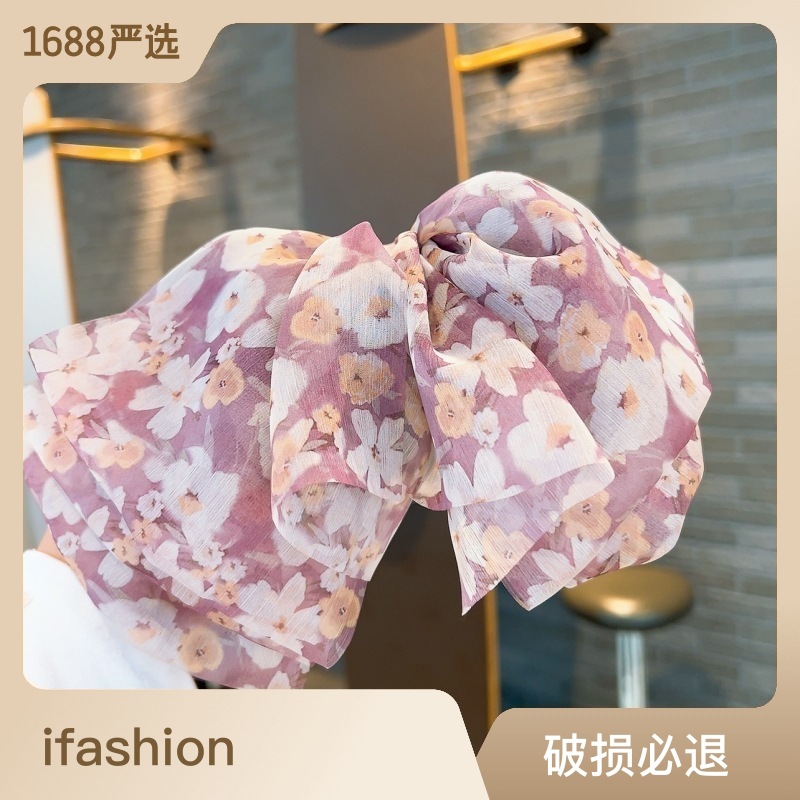 韩国进口欧根纱复古波点大肠发圈气质仙女头扎皮筋大号肠圈头饰女详情6