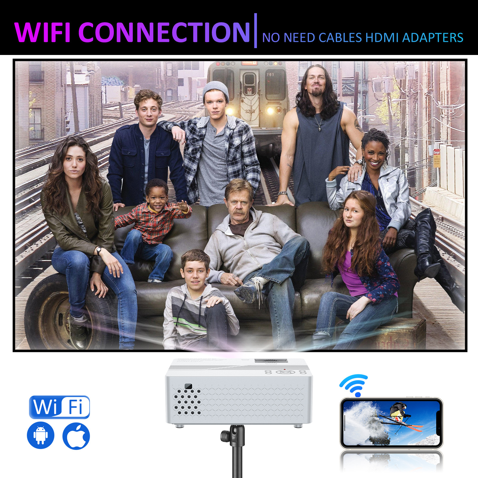 The new A6 projector is a home wifi wireless all-in-one machine and a high-definition 4k mini projector for home use pic 10