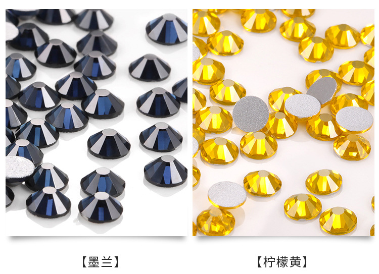 A cross-border bestseller, a pack of 1,440 pieces of crystal glass flat-bottomed diamond nail polish water diamonds, colorful round diy jewelry accessories pic 12