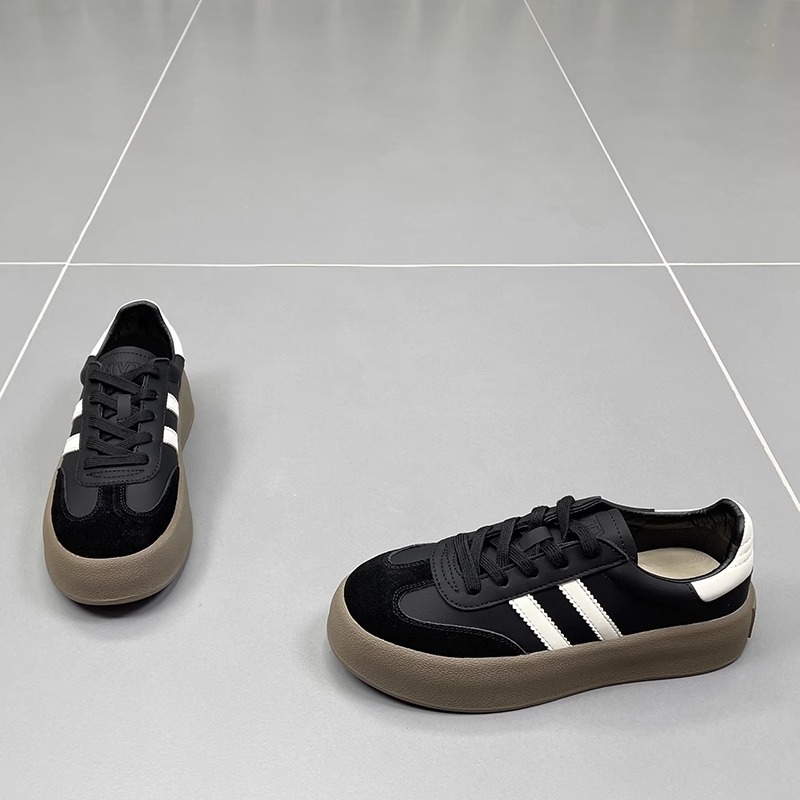 真皮德训鞋女鞋子2025春季新款厚底小白鞋复古阿甘鞋休闲运动板鞋详情3