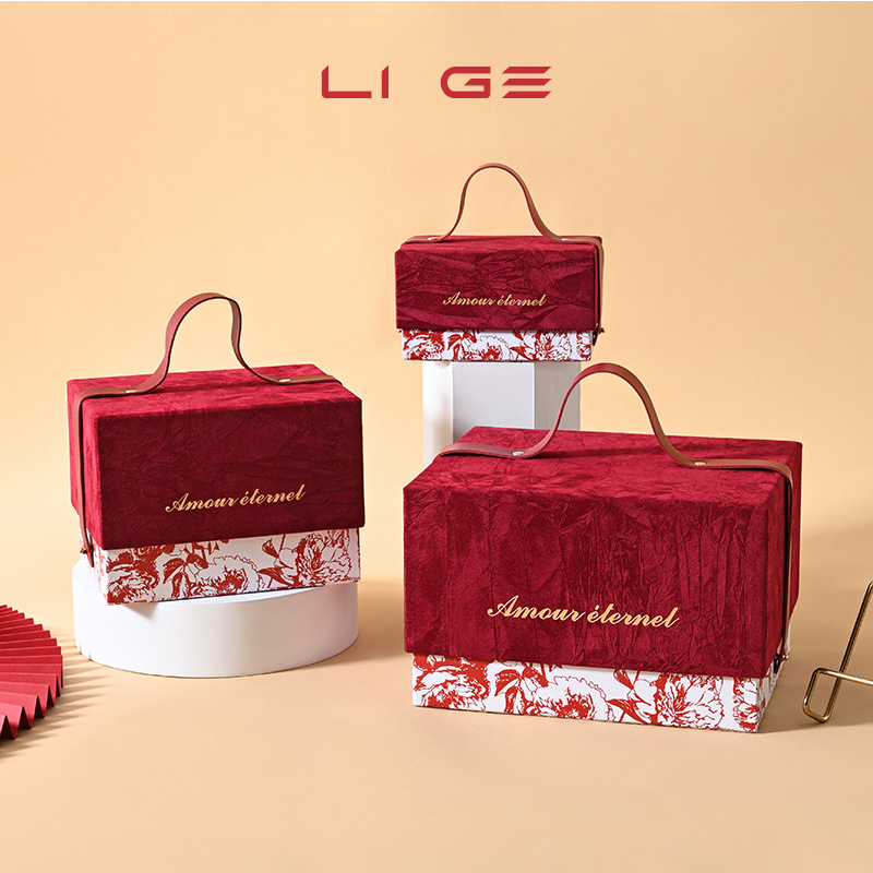 Wholesale hand-held souvenir gift boxes, wedding candy boxes, wedding Instagram Mid-Autumn Festival gift boxes, empty boxes, velvet gift boxes pic 11