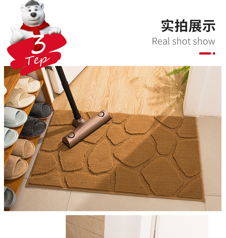 大达欧式卧室床边地毯简约纯色浴室厨房卫生间厚绒吸水脚垫详情25