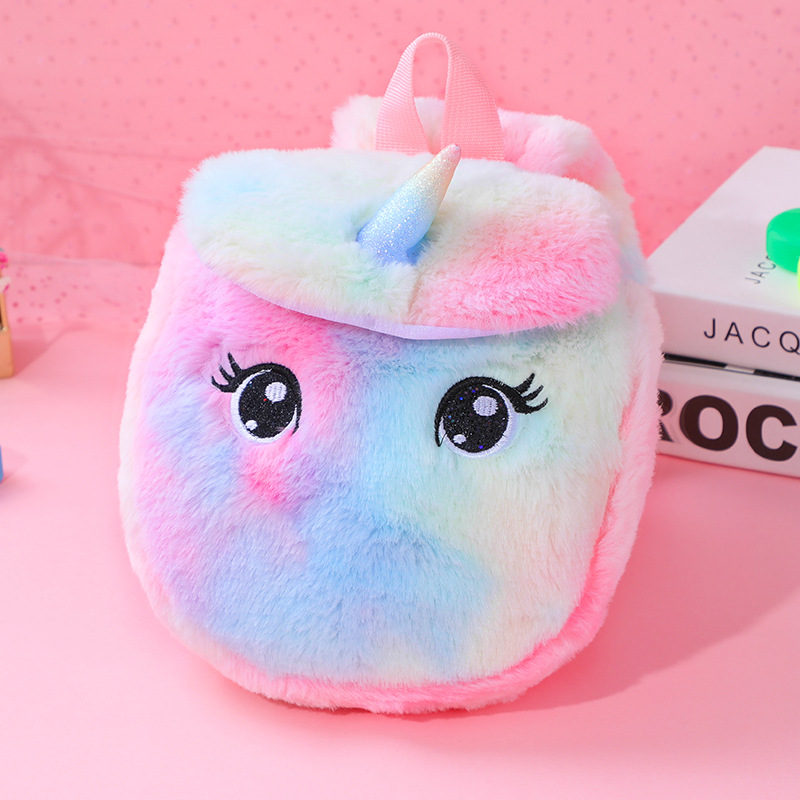 Unicorn独角兽毛绒小书包少女休闲背包双肩包可爱卡通幼儿 收纳包 pic 41