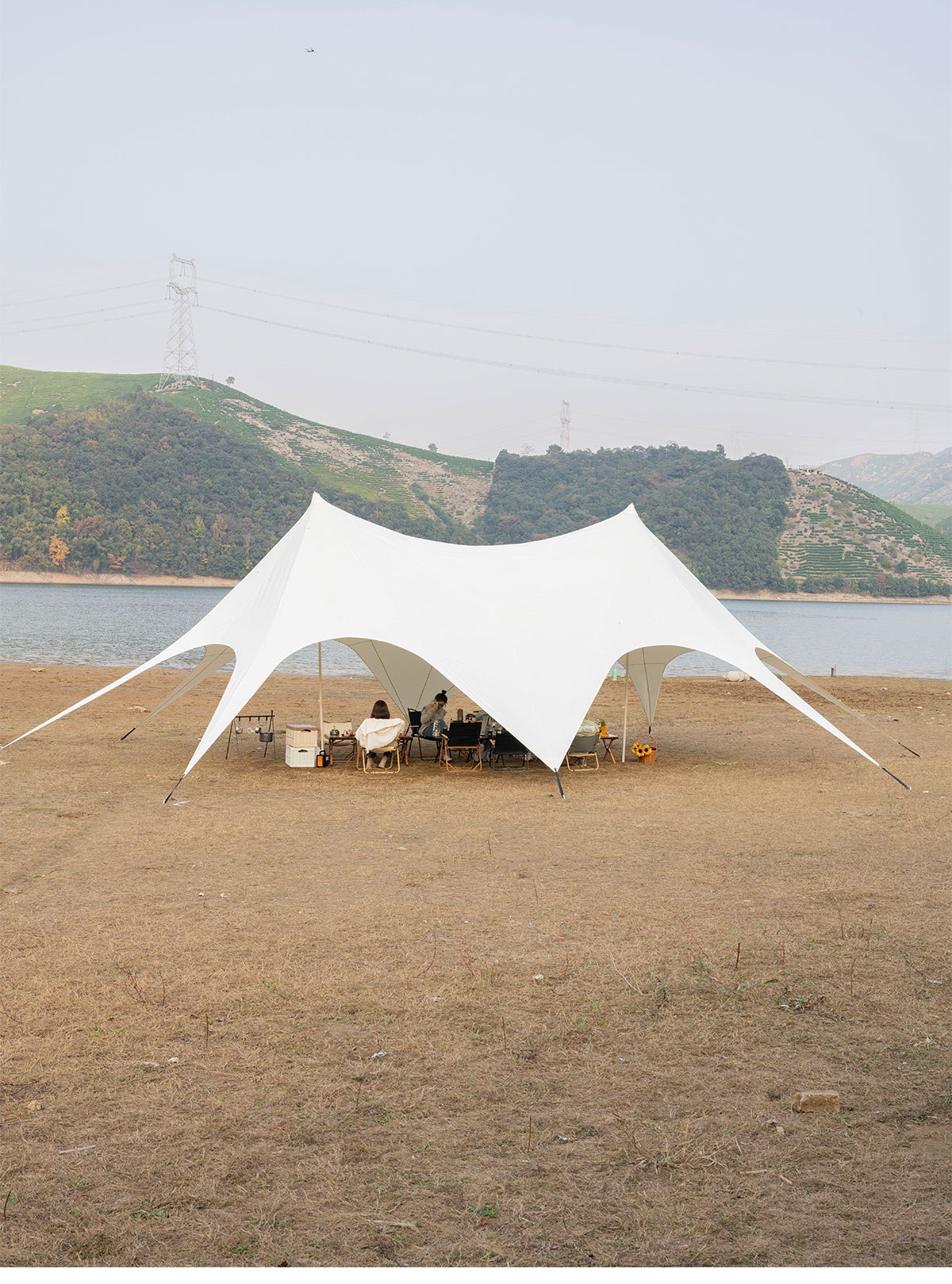 RX Double Peak Lotus Cloud Top Canopy Tent Outdoor Super Large Wan Chongshan Three-Peak Camel Peak Rainproof and sun-proof Camp tent pic 8