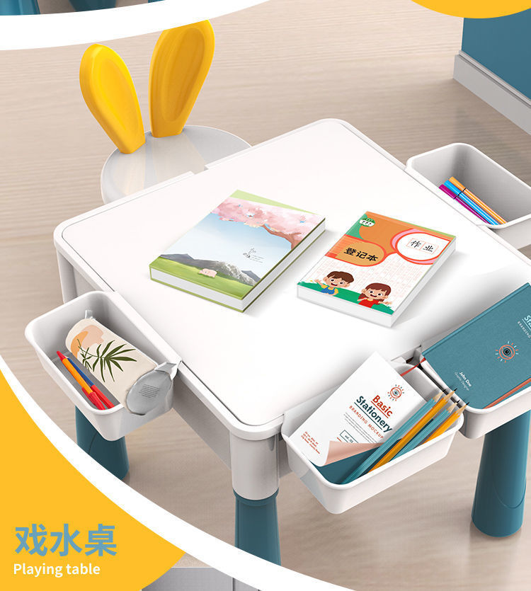 兼容乐高积木桌大号大颗粒拼装益智儿童玩具宝宝多功能学习游戏桌详情4