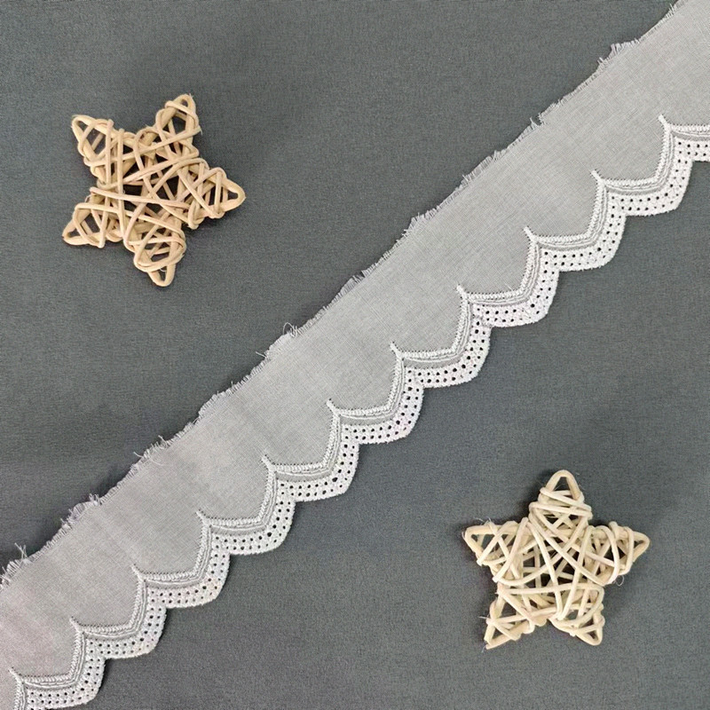 Wholesale of cotton embroidered lace, hollowed-out lace, embroidered skirt hem, clothing accessories, milk silk, perforated, barcode 2.5 pic 116