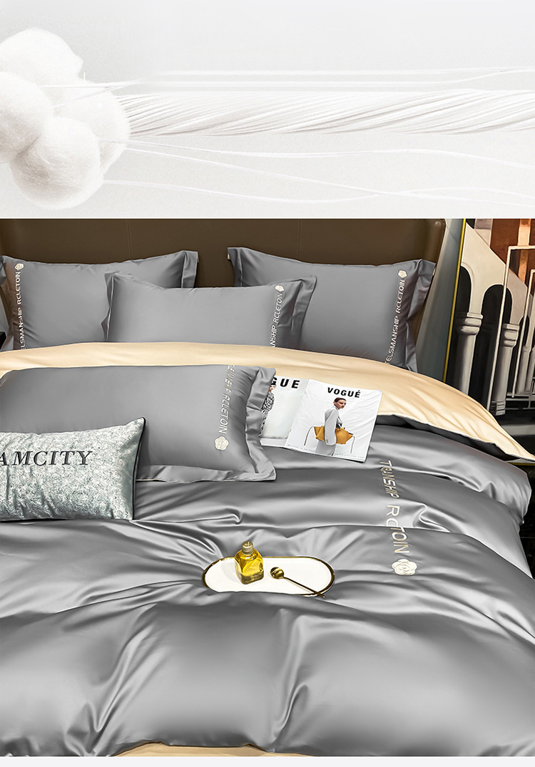 炫耀 水星家纺刺绣全棉加厚磨毛三四件套宿舍纯棉床上用品四件套详情8