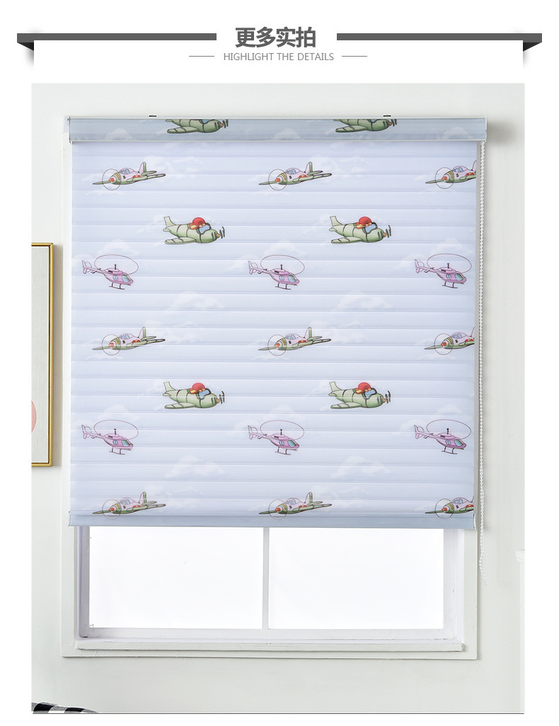 Wholesale finished products of new bathroom, living room and bedroom cartoon blackout blinds, waterproof and dustproof soft gauze curtains pic 12