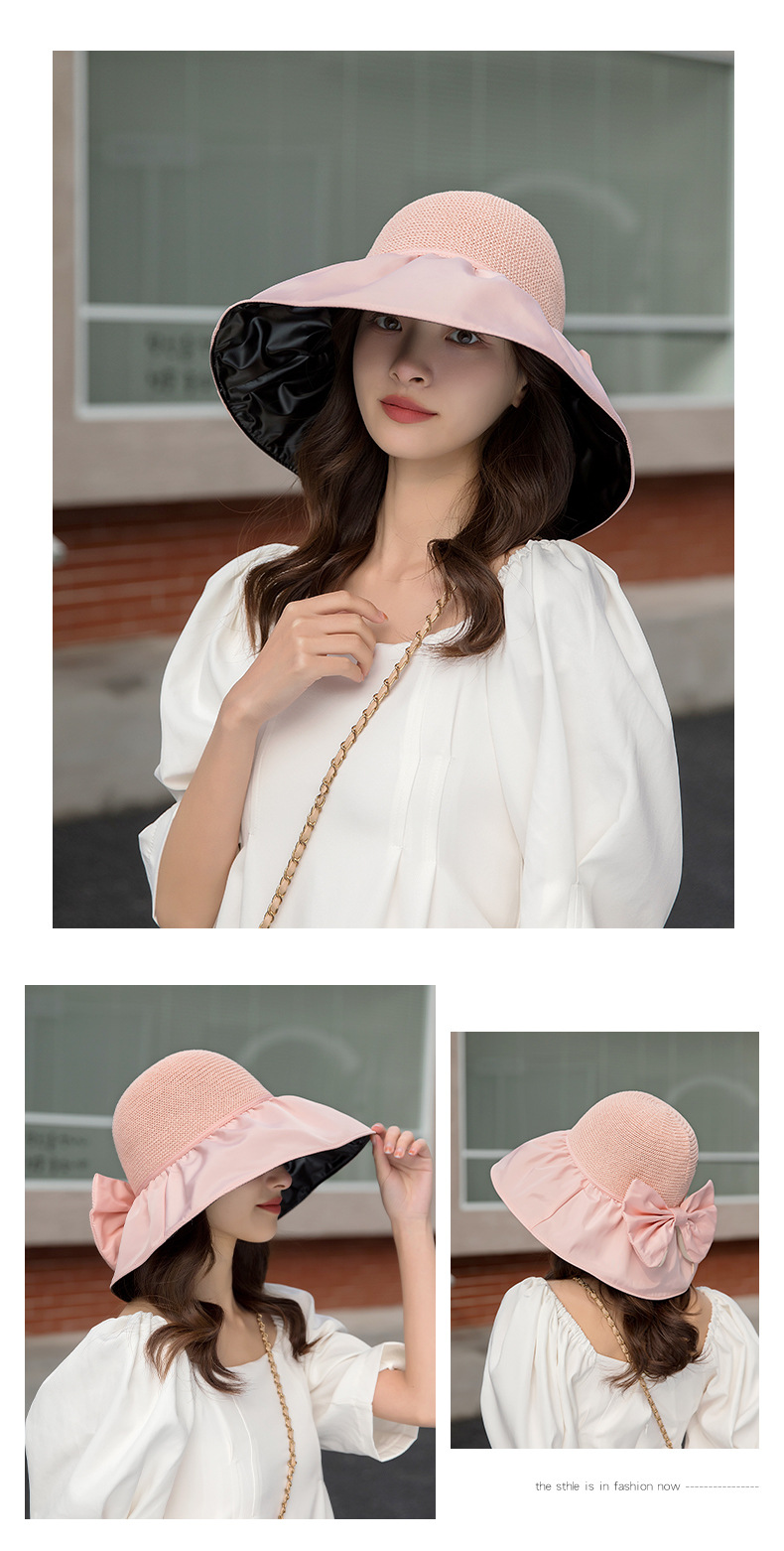 New black rubber sun protection hat for women's summer, versatile outdoor UV protection sun hat, face mask sun hat, fisherman's hat pic 7