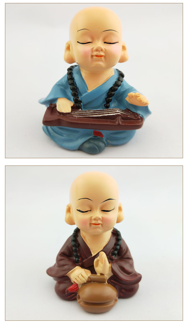 笑傲江湖和尚汽车摆件树脂工艺品 仪表台武术小和尚装饰详情7