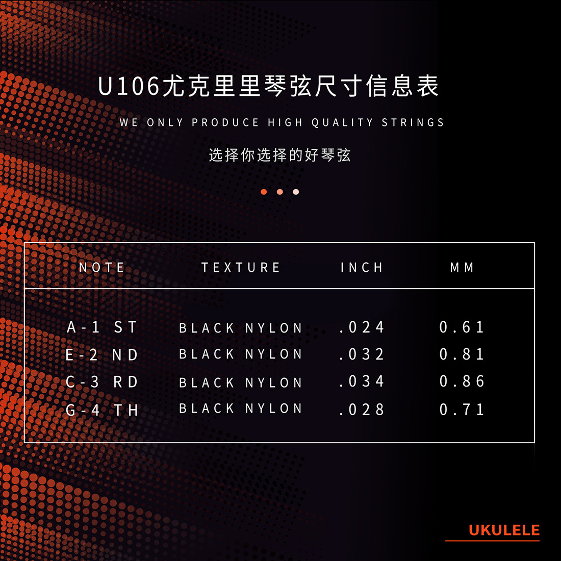 IRIN21/23/26寸尤克里里琴弦尼龙弦乌克丽丽UK吉他小四弦套弦批发详情6
