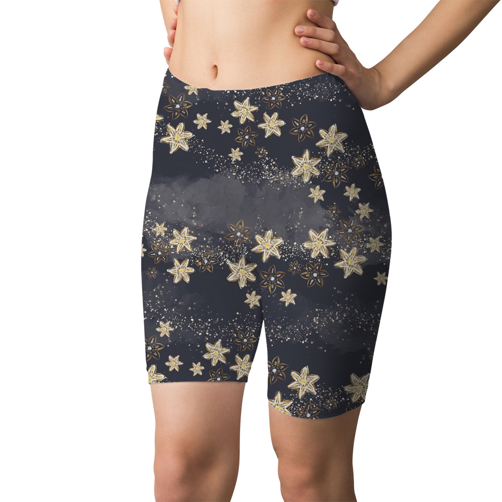 New 3D digital printed starry sky sports yoga capri shorts for cross-border Amazon from Europe and America. Please provide the printed image pic 51