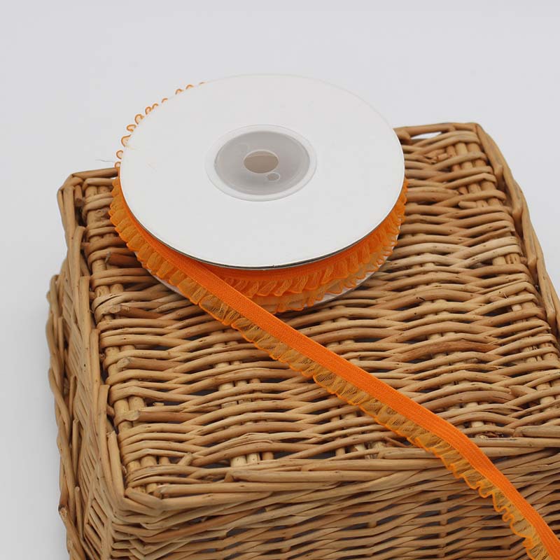 In stock: 1.0cm single-sided black fungus snow yarn lace elastic band for baby clothes, decorative accessories, home textile edging materials pic 7