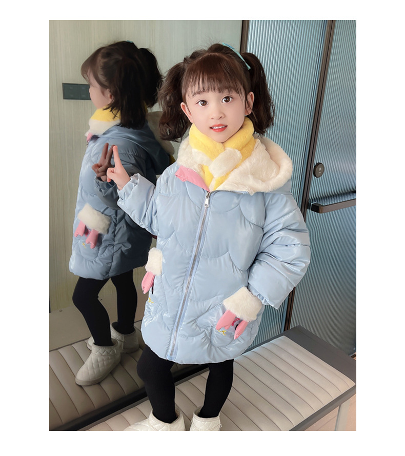 Thickened cotton-padded jacket for girls 2023, stylish deer antler cotton-padded jacket, long coat for little girls, winter cartoon cotton-padded jacket pic 16