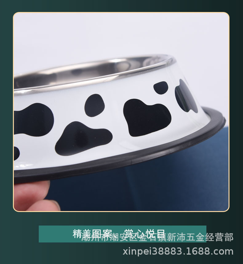 Wholesale cartoon cat drinking bowls, anti-drop and anti-slip dog food bowls, and various specifications of stainless steel dog bowls for foreign trade pic 9