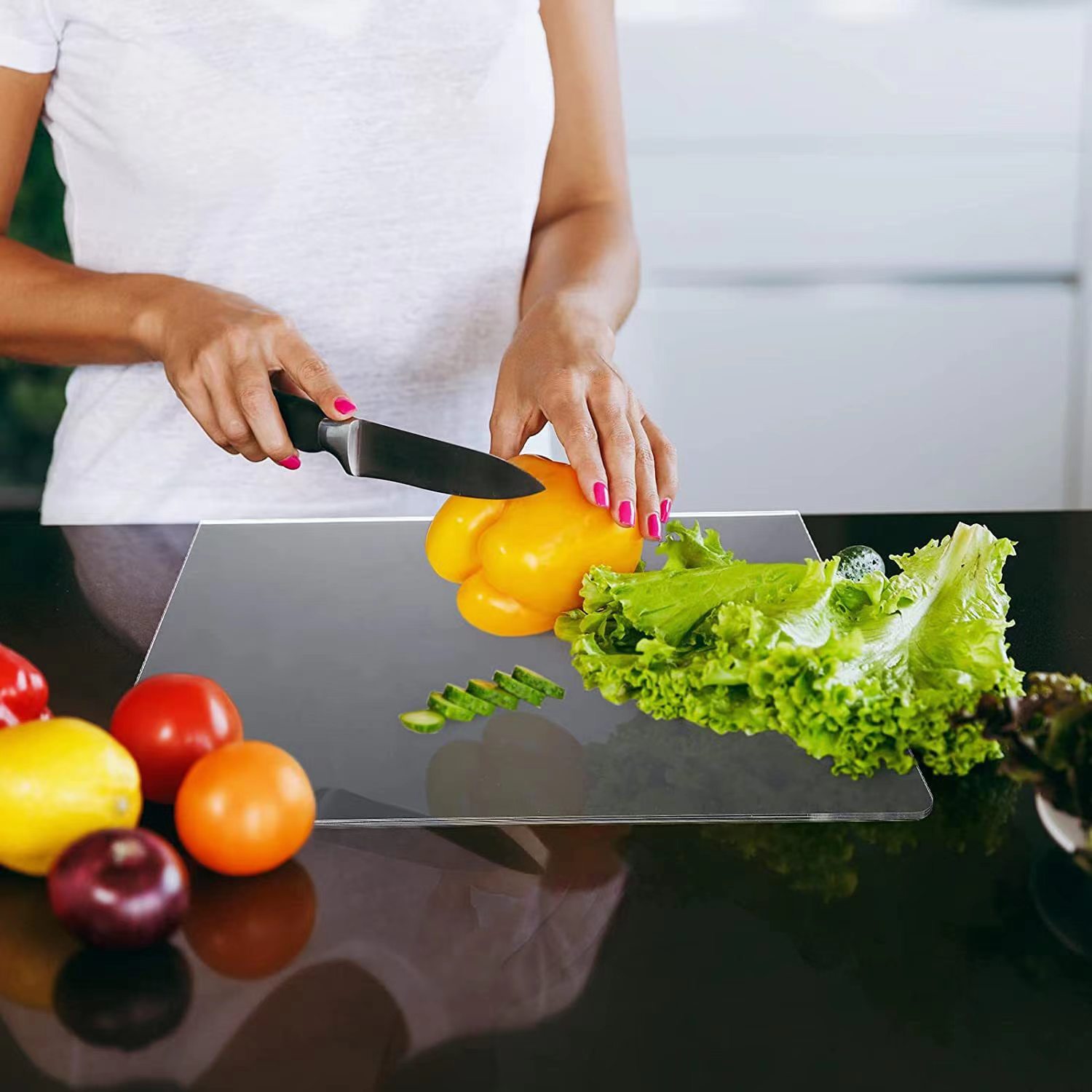 Acrylic cutting boards in stock, direct supply. Anti-slip transparent cutting boards. Kitchen cutting boards for fruits and vegetables. Source factory pic 4