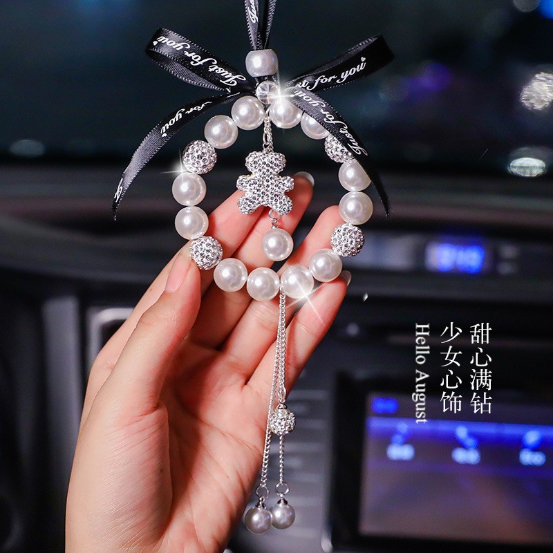 车挂后视镜汽车挂件车载挂饰盲盒车用手工装饰可爱镶钻祈福挂饰品详情1