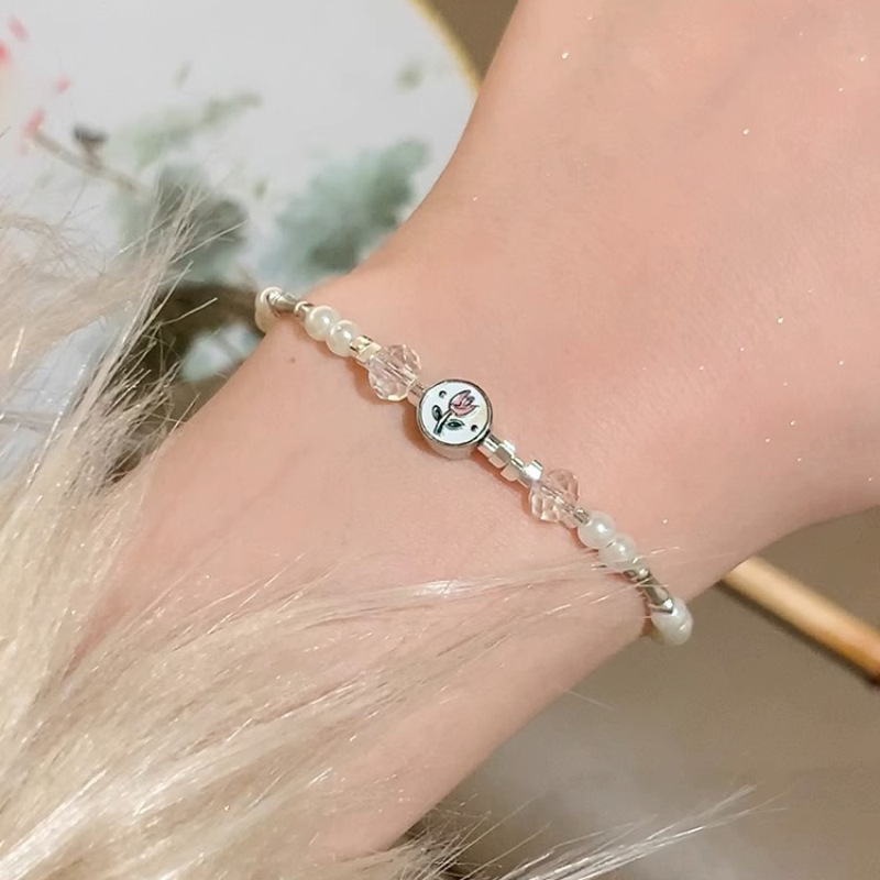 郁金香碎银珍珠手链女法式甜美手串珠手链轻奢小众精致高级感手饰详情10