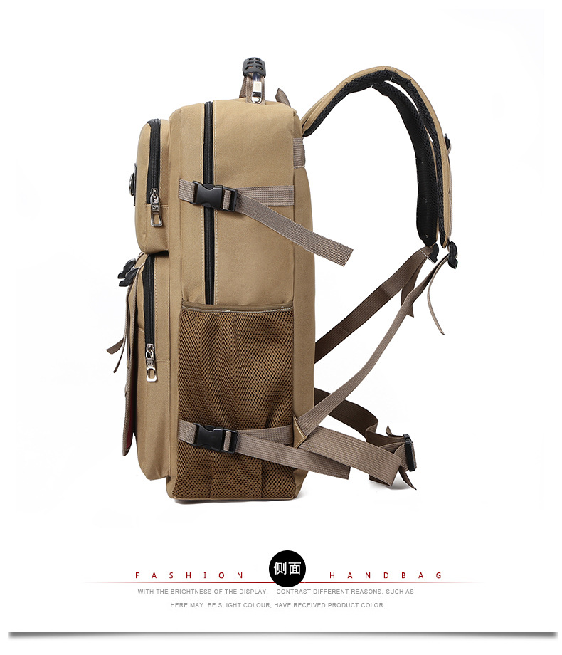 跨境新款个性潮男士功能多帆布双肩包大容量户外透气耐磨旅行背包详情29