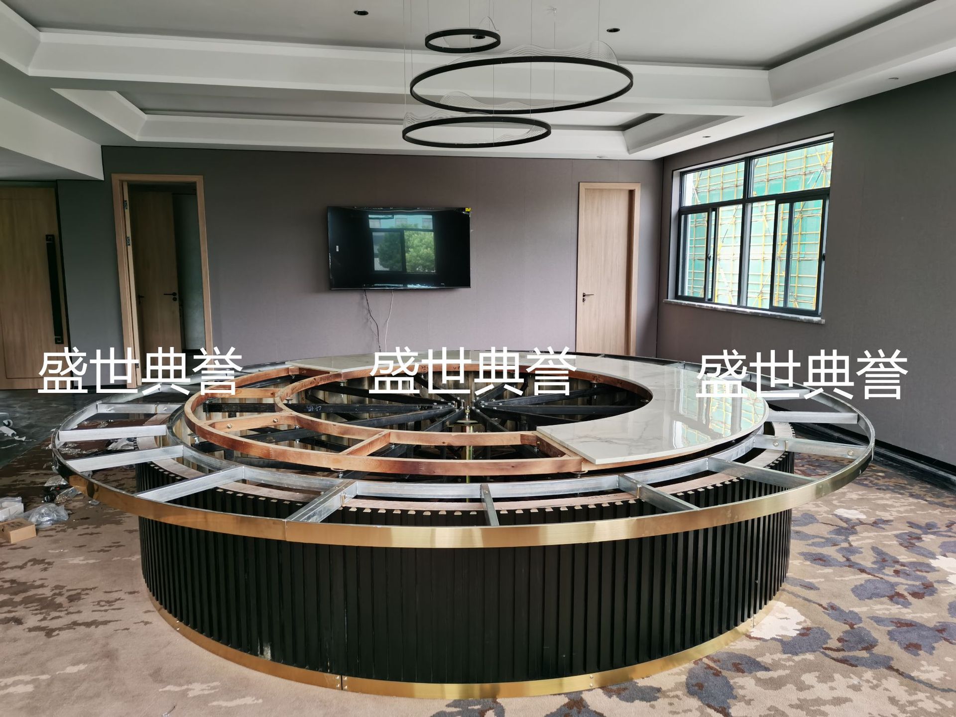 Electric round table, seafood restaurant, private room, marble electric table, high-end club, 20-person table at Shaoyang International Hotel pic 4
