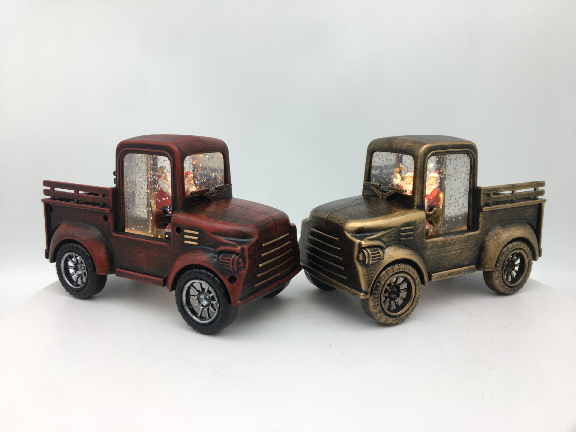 New holiday gifts: Illuminated, scallion oil leather truck, creative decorative items, window display, counter, Christmas gifts pic 1