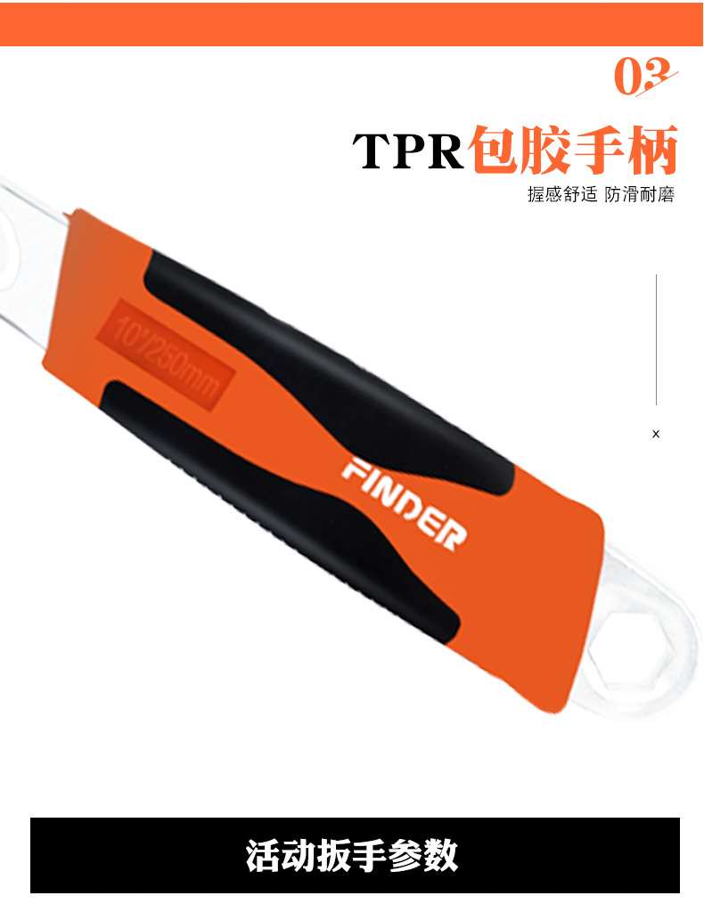 五金工具多用活动扳手动工具活扳手工业活动扳子批发详情5