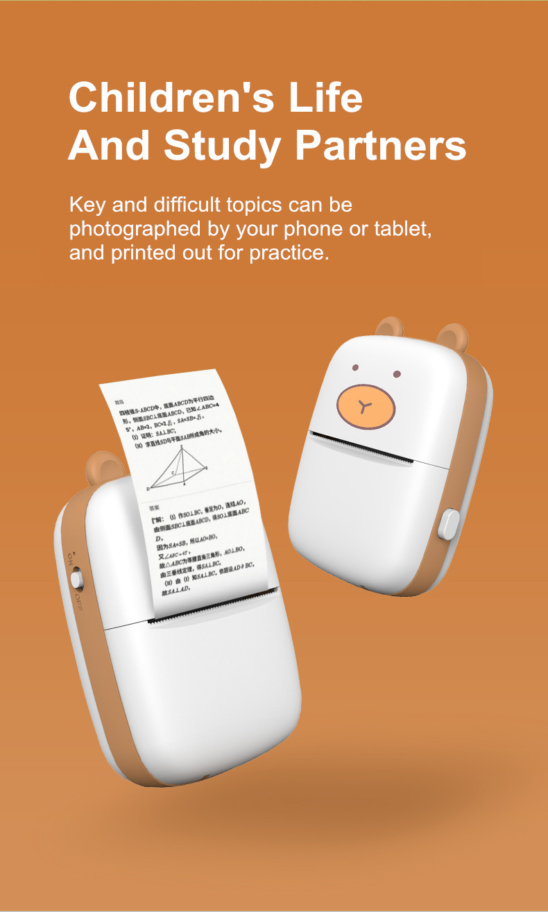 跨境专供便携打印机改错题整理助手迷你口袋照片打印机错题打印机详情4