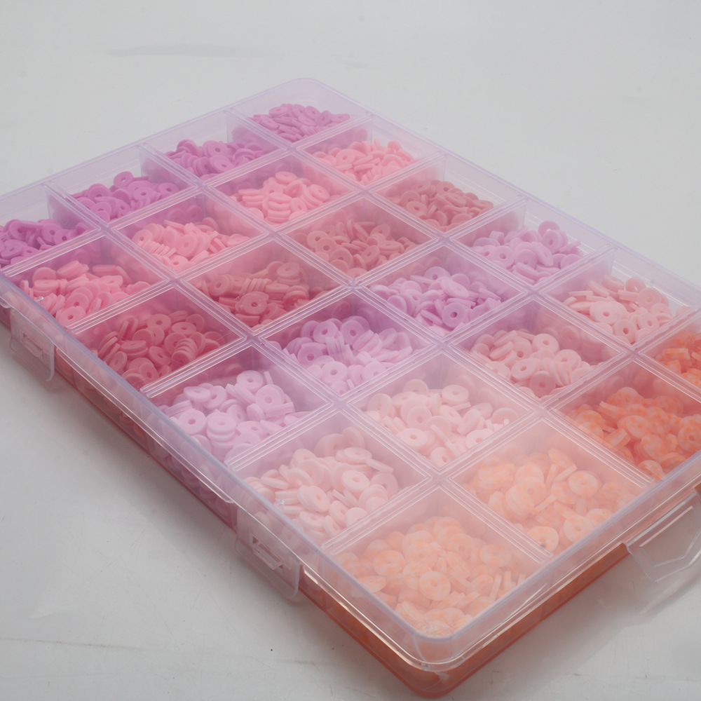 软陶片串珠渐变单色6mm 饰品DIY手链项链饰品配件24格软陶片盒装详情14