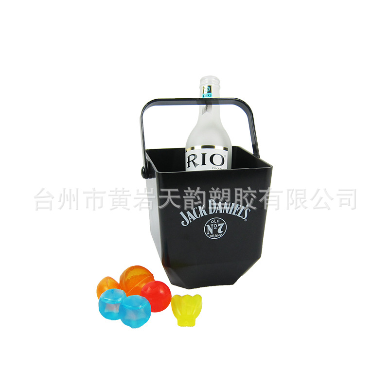 Factory processing and customization of thickened square hand-held ice cube buckets for bar use, with 1.7L small ice cube buckets in stock for foreign trade pic 4
