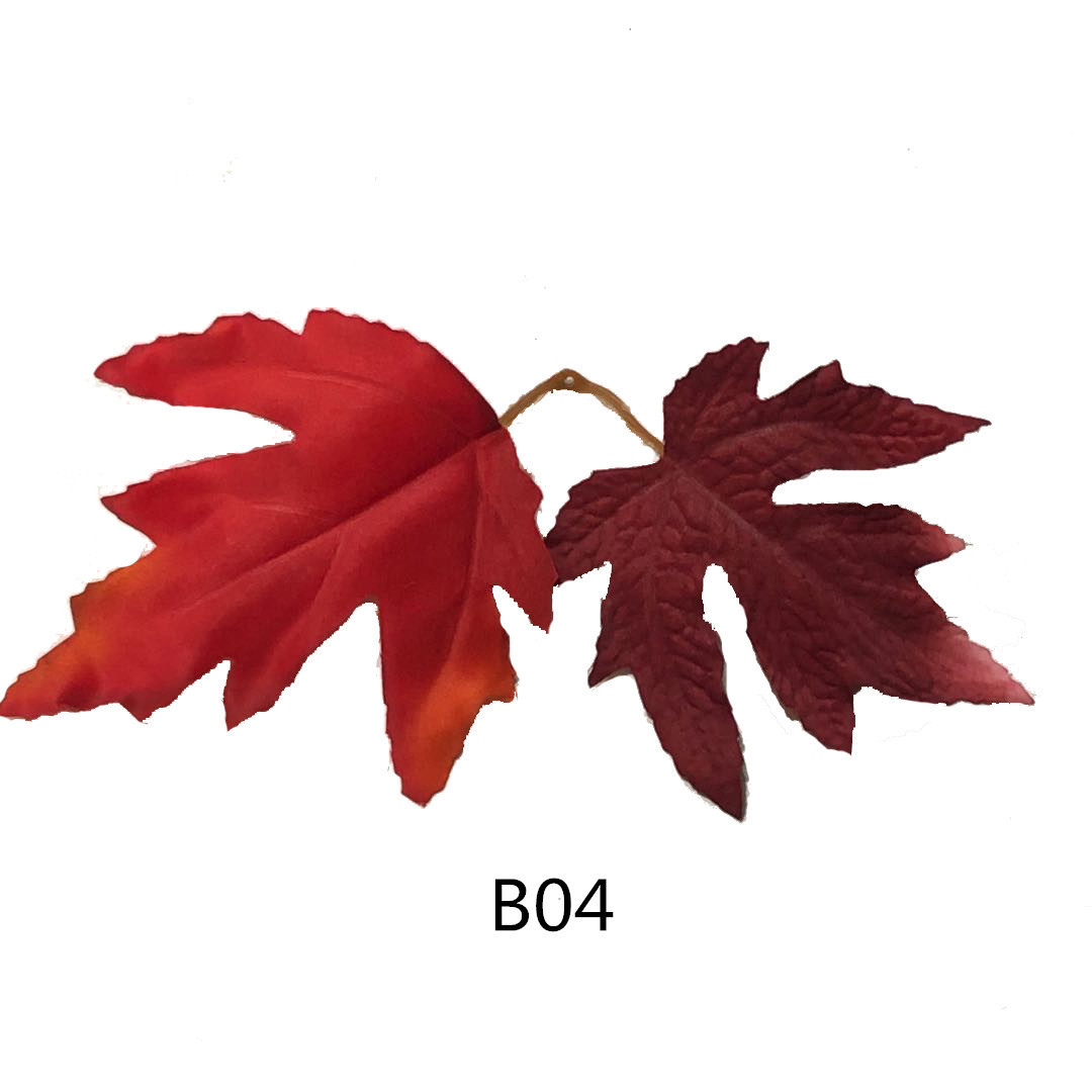 Artificial plant leaves, maple leaves, double-leaf flower arrangement accessories, leaves for engineering greening, outdoor landscaping and decoration, leaf trims pic 4