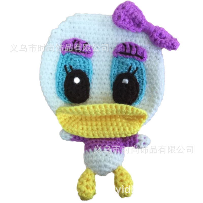 Crochet lana material bolsa cute Donald Duck monedero hecho a mano DIY stock al por mayor pic 4
