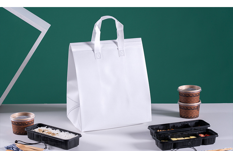 Wholesale and customization of non-woven fabric insulated bags, milk tea takeout packaging bags, catering bags, laminated non-woven fabric bags, handbags pic 16
