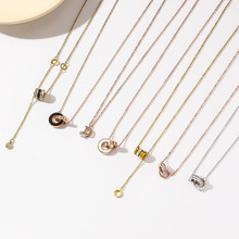 This is a unique new design pendant with a Japanese and Korean style, featuring cherry fruits and zircon. It is a stylish titanium steel necklace pic 11