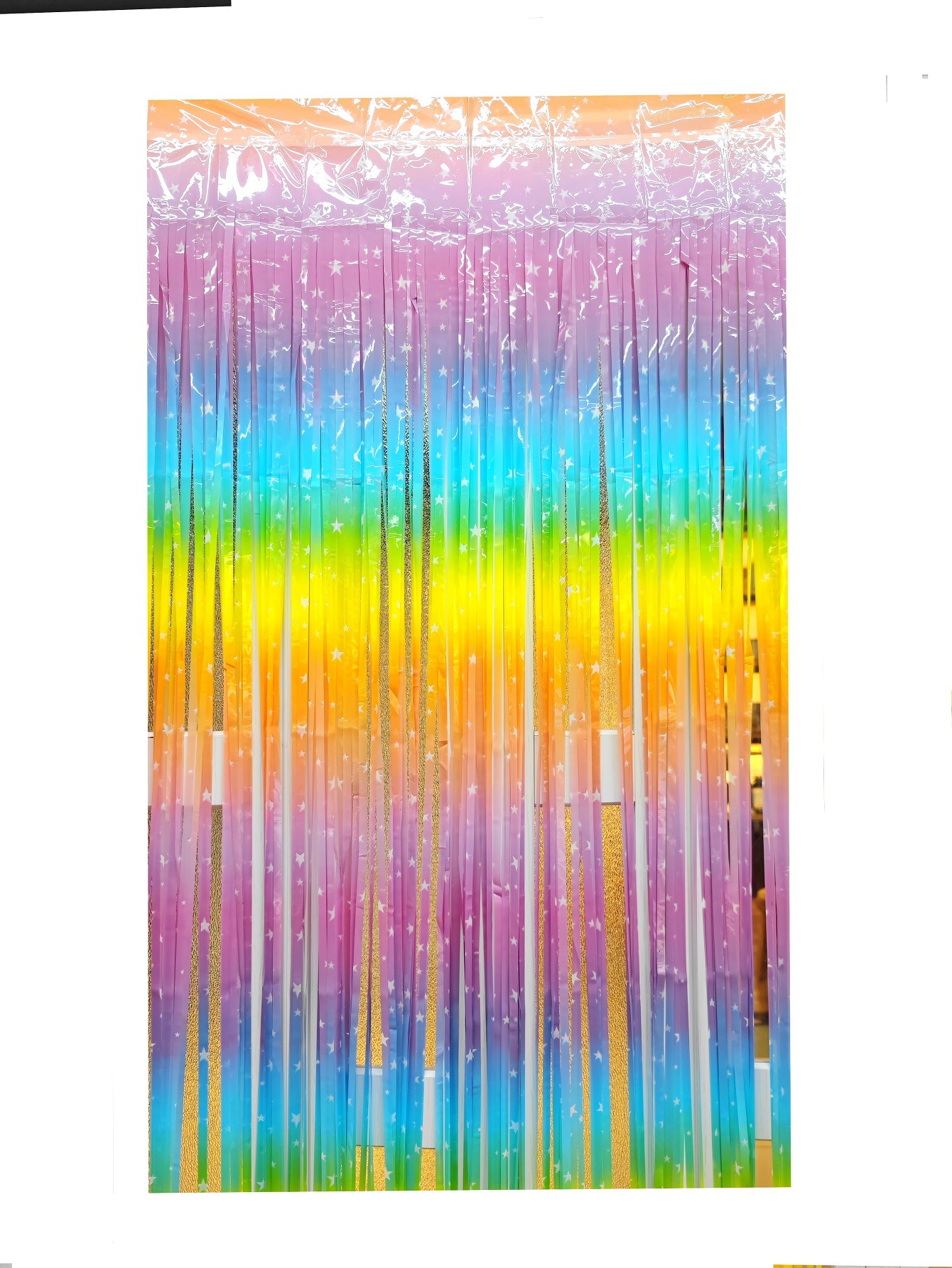 炫彩流苏彩虹雨丝帘创意渐变亮光节日装饰雨丝门帘婚庆派对布置详情4