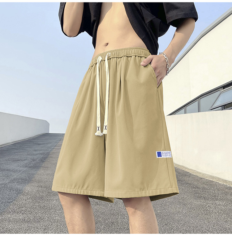 Ice silk shorts for men, summer thin basketball sports, quick-drying beach mid-length pants, loose workwear, casual 5-inch pants pic 12