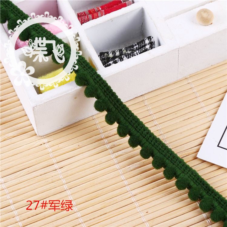 现货供应35色爆款密芽边毛毛虫织带DIY手工帽子服装辅料 毛球花边详情41