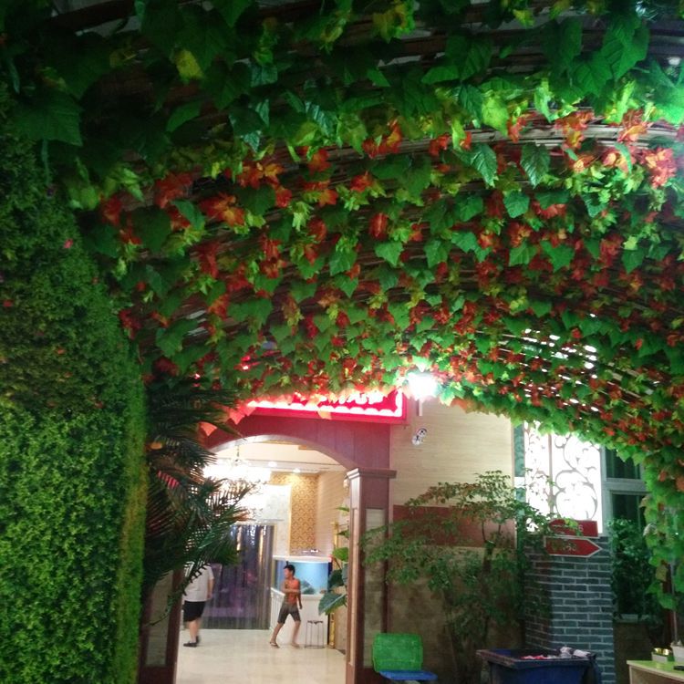 Artificial grape leaf, vine and vine decoration, artificial leaves, climbing ivy, green leaves, pipe ceiling decoration, artificial flowers, green ivy pic 12