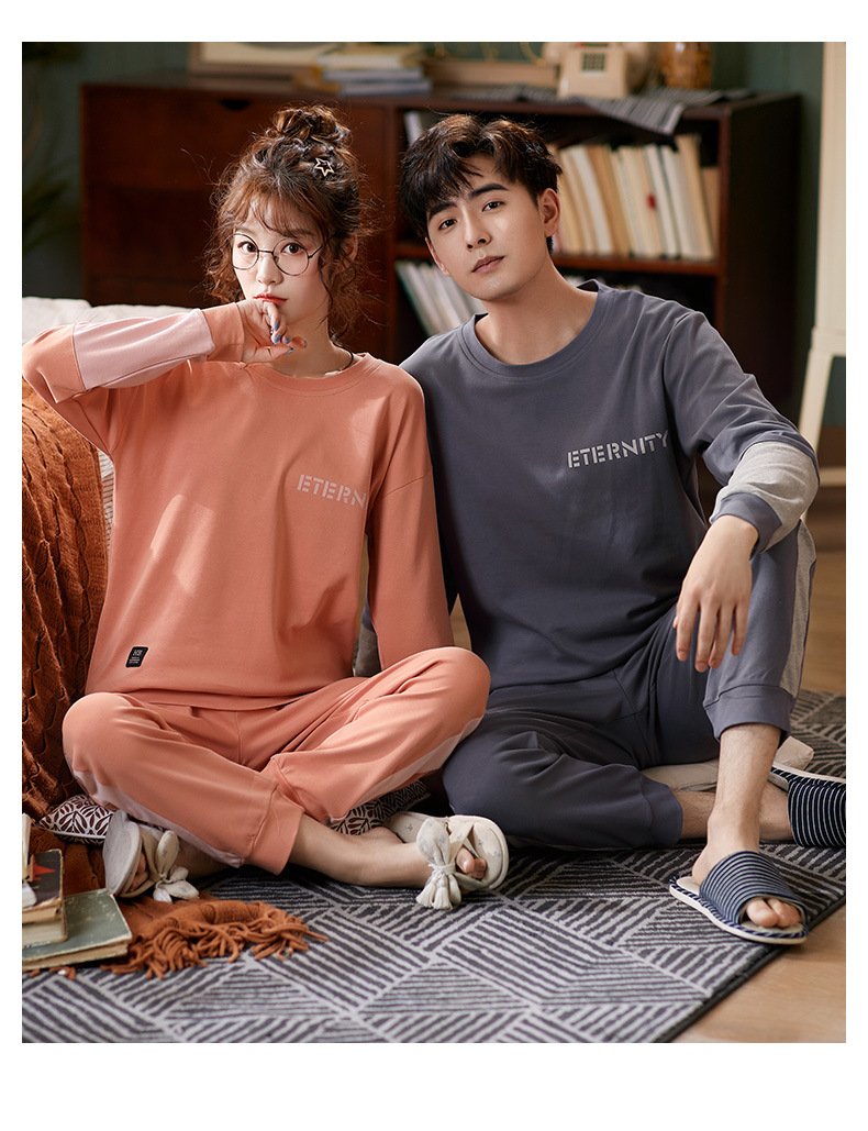 品牌情侣睡衣女长袖纯棉冬季新款韩版男士大码秋冬全棉家居服套装详情71