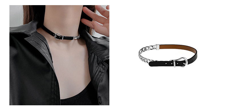 European and American hip-hop zircon collarbone chain, girl spice, ins titanium steel necklace, versatile, niche design, light luxury accessory pendant, pomelo ear pic 14