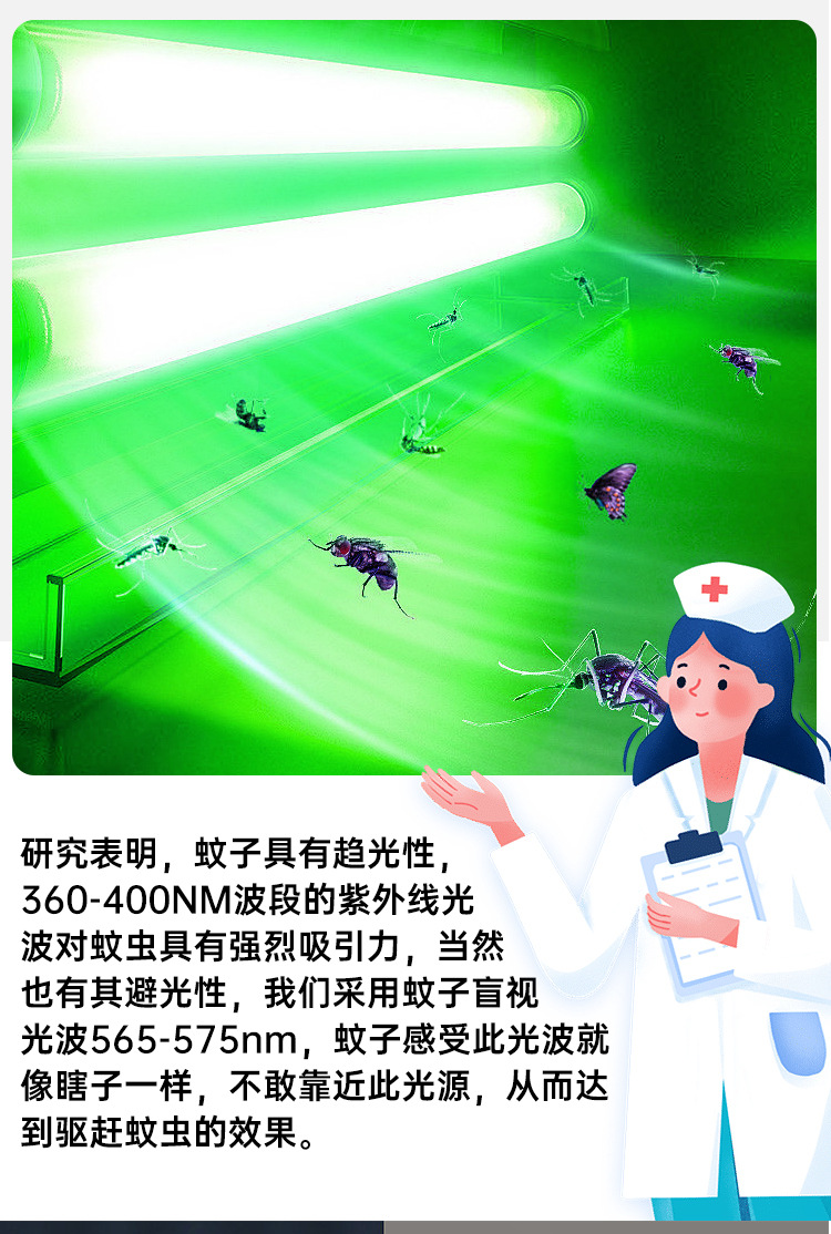 家用农庄夜市钓鱼大棚养殖场驱蚊灯E27螺口驱蚊灯泡物理光波无害详情10