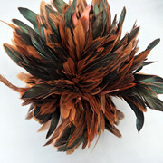 源头厂家供应5-6白项毛鸡毛卷 头花胸花DIY道具服装辅料 彩色羽毛详情8