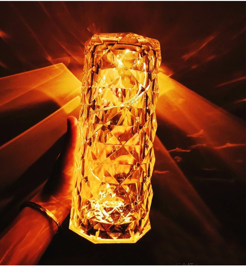 西班牙水晶台灯 网红氛围玫瑰灯北欧创意小夜灯 床头装饰钻石台灯详情22