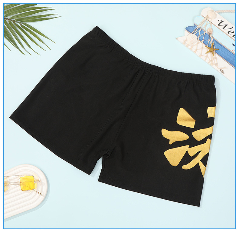 新款男士泳裤成人平角胶印沙滩裤泳池短裤男条纹游泳裤宽松舒适详情31