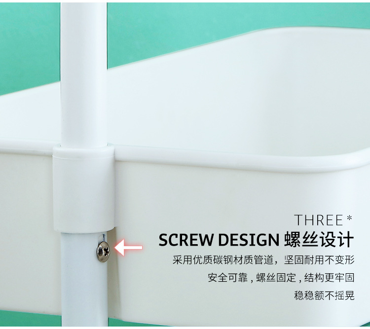 New kitchen and bathroom multi-layer storage rack, bathroom trolley, mobile and easy-to-organize rack, living room storage rack pic 10