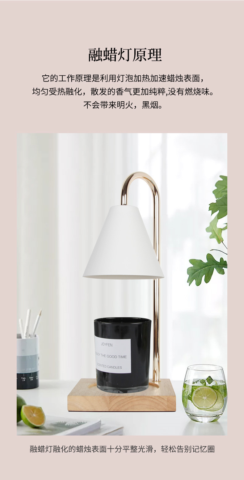 Aromatherapy melting candle wax lamp, retro and nostalgic marble melting candle lamp, home creative table lamp, plug-in dimming candlestick pic 3