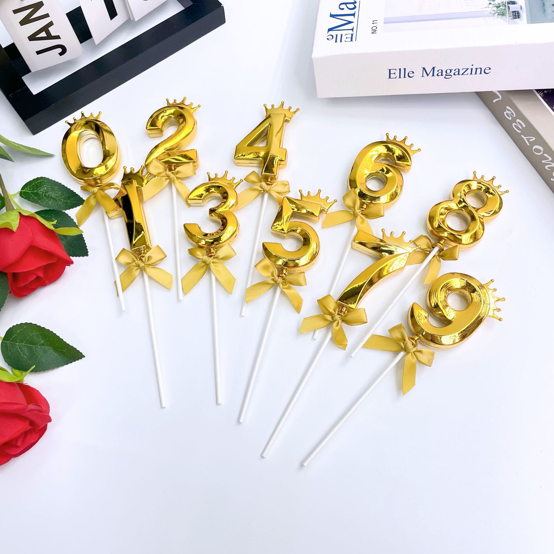 跨境创意新品3D立体皇冠数字插件派对生日蛋糕烘焙甜品台装饰摆件详情21