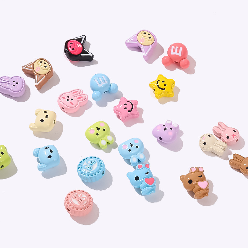 New cartoon fashion candy-colored little rabbit and cat scattered beads DIY scattered beads handcrafted beading material jewelry accessories pic 4